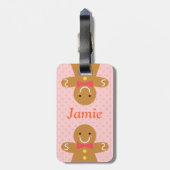 Kute Gingerbread Man Holiday Persoonlijk Bagagelabel (Achterkant verticaal)