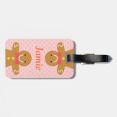 Kute Gingerbread Man Holiday Persoonlijk Bagagelabel (Achterkant horizontaal)