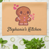 Kute Gingerbrood Man en Bloem Theedoek (Gevouwen)