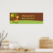 Kute Giraffe Baby shower Banner Poster (Keuken)