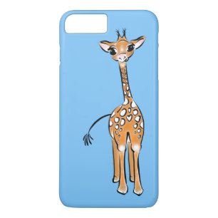 Kute Giraffe - babyblauw iPhone 8 Plus / 7 Plus Hoesje
