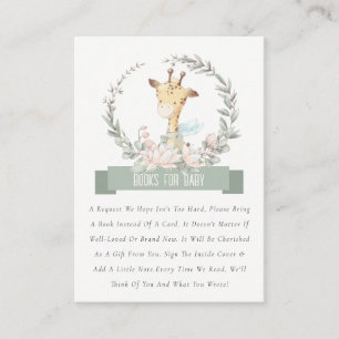 Kute Giraffe flesvormig handboek voor Baby shower Informatiekaartje