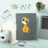Kute Giraffe, Giraffe met zonnebril, stuitend dier Sticker (iPad Cover)