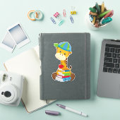 Kute Giraffe, Giraffe naar school, boeken Sticker (iPad Cover)