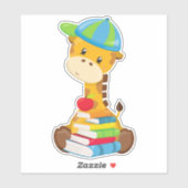 Kute Giraffe, Giraffe naar school, boeken Sticker (Vel)