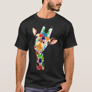 Kute Giraffe Happy Autism Day Awareness and Suppor T-shirt