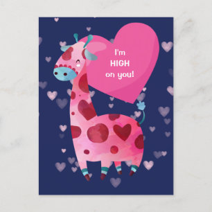 Kute Giraffe High op You Valentijn Briefkaart