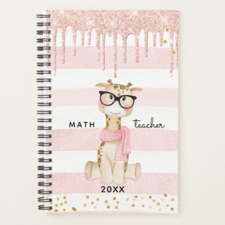 Kute Giraffe met bril Wiskunde leraarsplanner Planner
