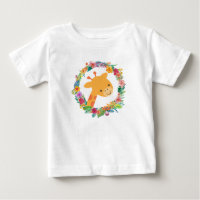 Kute Giraffe met een Waterverf Floral Wreater