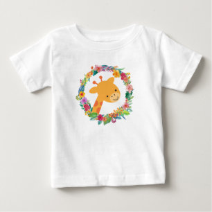 Kute Giraffe met een Waterverf Floral Wreater