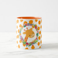 Kute Giraffe met een Waterverf Floral Wreater