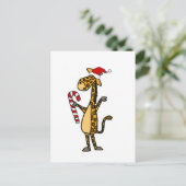 Kute Giraffe met kerstkerstkerstCartoon Briefkaart (Staand voorkant)