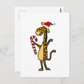 Kute Giraffe met kerstkerstkerstCartoon Briefkaart (Voorkant / Achterkant)