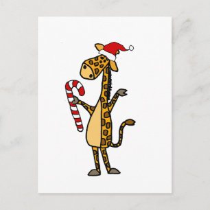 Kute Giraffe met kerstkerstkerstCartoon Briefkaart