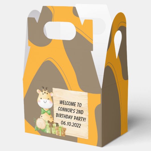 Kute Giraffe voor Toddlers Favor Box Bedankdoosjes (Geopend)