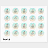 Kute Giraffe Waterverf Mam & Baby Business Ronde Sticker (Vel)