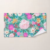 Kute girale roze & Mint hand-verfflorale vormgevin Bad Handdoek (Handdoek)