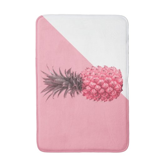 Kute girale tropische roze en witte ananas badmat (Voorkant Verticaal)