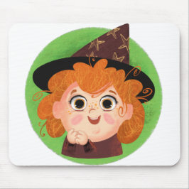 Kute girl in een hekstok muismat