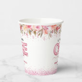 Kute Girl Little Miss One-derful 1st Birthday Papieren Bekers (Links)