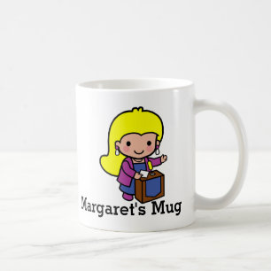 Kute girl politicus/spreker koffiemok