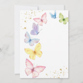 Kute girl roze een klein vlinderlijk baby shower kaart (Achterkant)