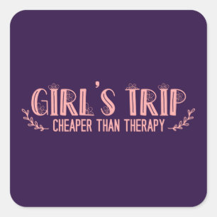 Kute Girls reizen goedkoper dan therapie Vierkante Sticker