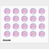 Kute Girly Modern, holografische broodbakkerij Ronde Sticker (Vel)
