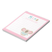Kute Girly Pink Lijst Koala van bureau Memo Notitieblok (Gedraaid)