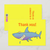 Kute glimlach Cartoon Shark  Sjabloon (Voorkant / Achterkant)