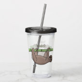 Kute glimlach op bamboe cartoon afbeelding acryl drinkbeker (Achterkant)