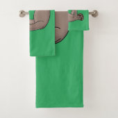 Kute glimlach op bamboe cartoon afbeelding bad handdoek (Insitu)