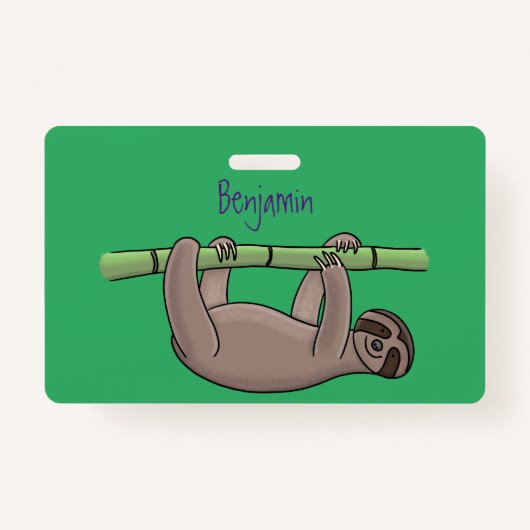 Kute glimlach op bamboe cartoon afbeelding badge (Voorkant)