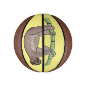 Kute glimlach op bamboe cartoon afbeelding basketbal (Verticaal)