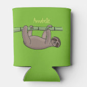 Kute glimlach op bamboe cartoon afbeelding blikjeskoeler (Achterkant)