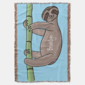 Kute glimlach op bamboe cartoon afbeelding deken (Voorkant Verticaal)