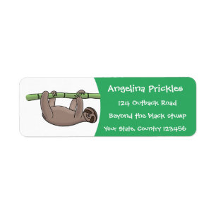 Kute glimlach op bamboe cartoon afbeelding etiket