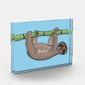 Kute glimlach op bamboe cartoon afbeelding fotoblokken (Links)