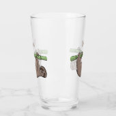 Kute glimlach op bamboe cartoon afbeelding glas (Links)