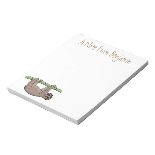 Kute glimlach op bamboe cartoon afbeelding notitieblok (Gedraaid)