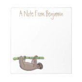 Kute glimlach op bamboe cartoon afbeelding notitieblok (Voorkant)