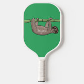 Kute glimlach op bamboe cartoon afbeelding pickleball paddle (Achterkant)