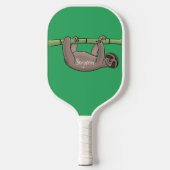 Kute glimlach op bamboe cartoon afbeelding pickleball paddle (Voorkant)