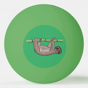 Kute glimlach op bamboe cartoon afbeelding pingpongballen