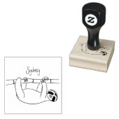 Kute glimlach op bamboe cartoon afbeelding 	rubberstempel (Gestempeld)