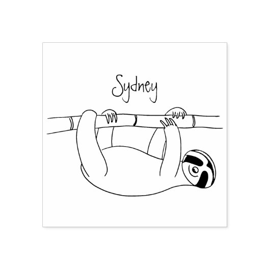 Kute glimlach op bamboe cartoon afbeelding 	rubberstempel (Afrduk)