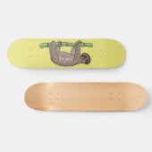 Kute glimlach op bamboe cartoon afbeelding skateboard (Horizontaal)