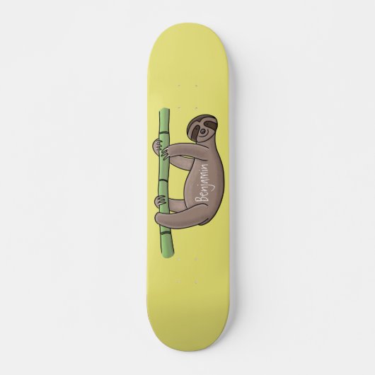 Kute glimlach op bamboe cartoon afbeelding skateboard (Voorkant)