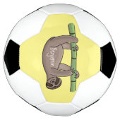 Kute glimlach op bamboe cartoon afbeelding voetbal (Gedraaid)