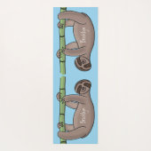 Kute glimlach op bamboe cartoon afbeelding yogamat (Achterkant)